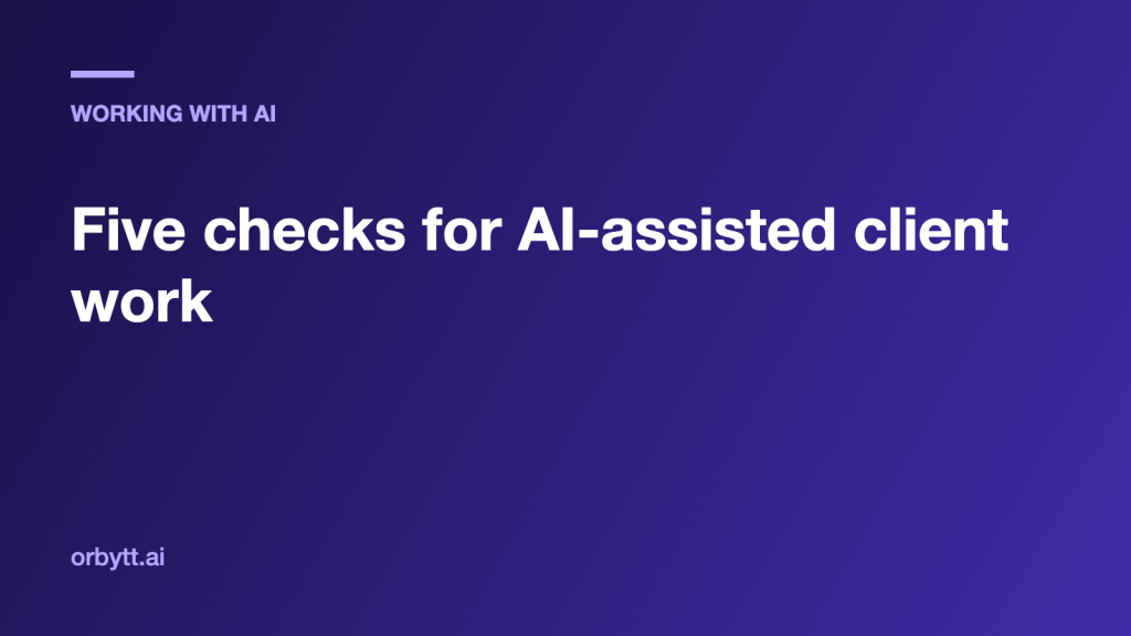 Featured image: Five checks for AI-assisted client work